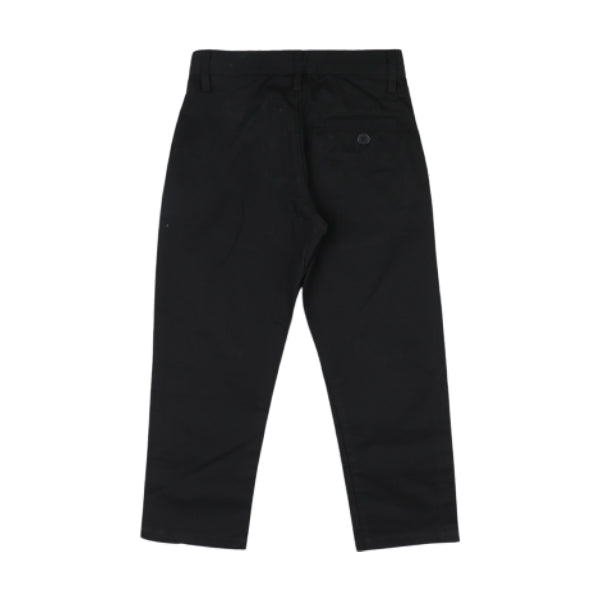 BLACK BASIC CHINOS TROUSERS