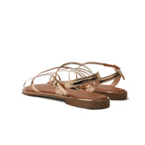 GIRLS' METALLIC GOLD EVENING SANDALS