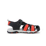 BOYS BLACK & RED TREKKERS SANDALS