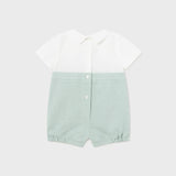 WHITE AND GREEN CEREMONY ROMPER FOR BABY