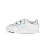 UNISEX WHITE IRIDESCENT STRIPES VELCRO SNEAKERS - ruffntumblekids