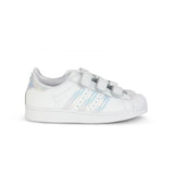 UNISEX WHITE IRIDESCENT STRIPES VELCRO SNEAKERS - ruffntumblekids