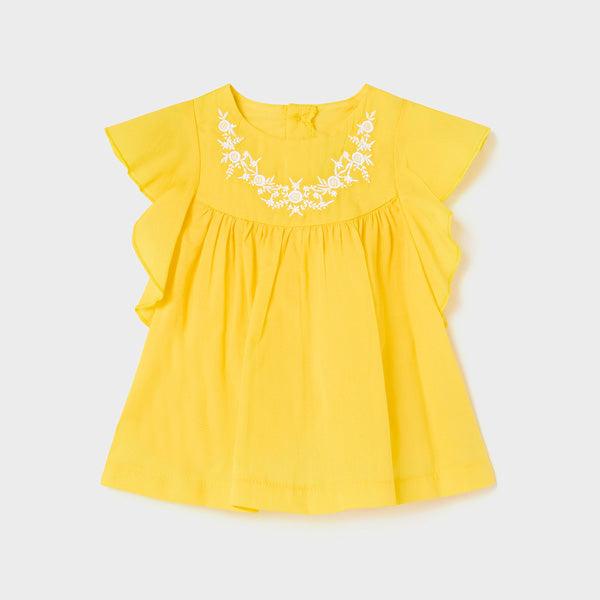 YELLOW EMBROIDERY BLOUSE FOR BABY GIRLS