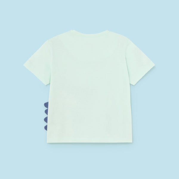 AQUA SHORT SLEEVE T-SHIRT WITH GRAPHIC PRINT FOR BABY BOYS