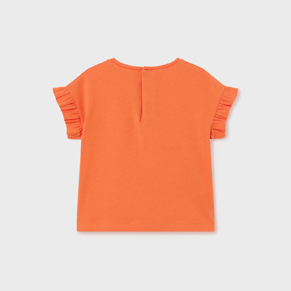 ORANGE BLOUSE WITH GRAPHIC PRINT FOR BABY GIRLS