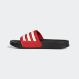 RED AND BLACK ADIDAS SLIPPERS