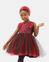 GIRLS WINE DAMASK DRESS - ruffntumblekids