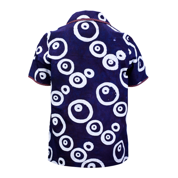 BLUE ECCENTRIC ADIRE SHORT SLEEVE SHIRT