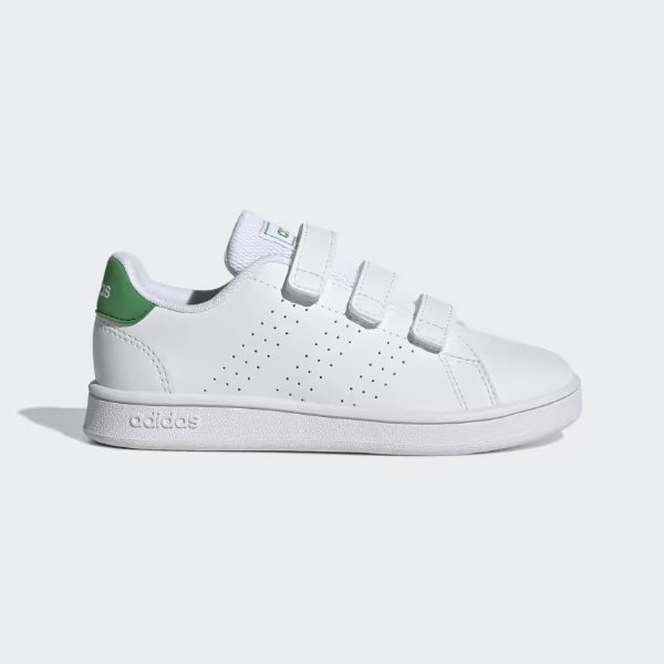 BOYS WHITE AND GREEN VELCRO SNEAKERS