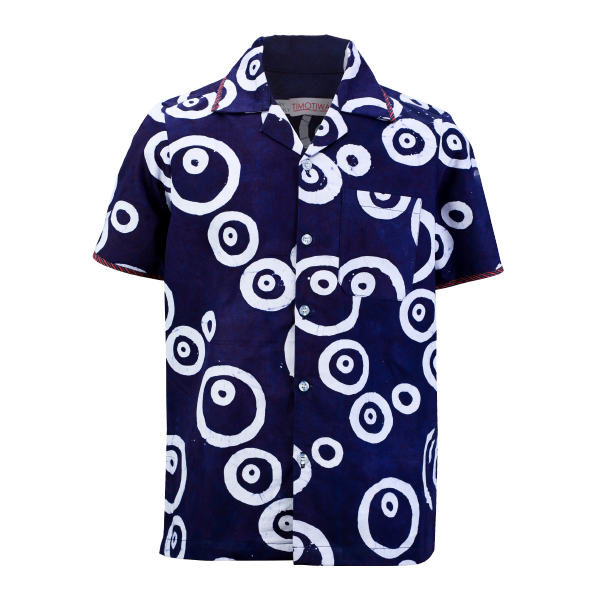 BLUE ECCENTRIC ADIRE SHORT SLEEVE SHIRT