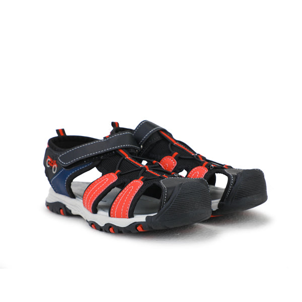 BOYS BLACK & RED TREKKERS SANDALS