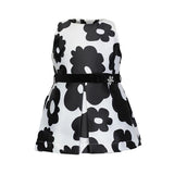 GIRLS BLACK AND WHITE MIKADO DRESS WITH HAIRBOW - ruffntumblekids