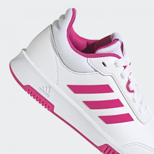 WHITE AND PINK ADIDAS SNEAKER WITH WHITE LACE UP