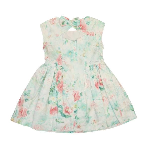 GIRLS MULTICOLOR LAKE PRINTED SATIN DRESS - ruffntumblekids