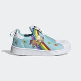 UNISEX BLUE RAINBOW SLIP ON ADIDAS SNEAKERS