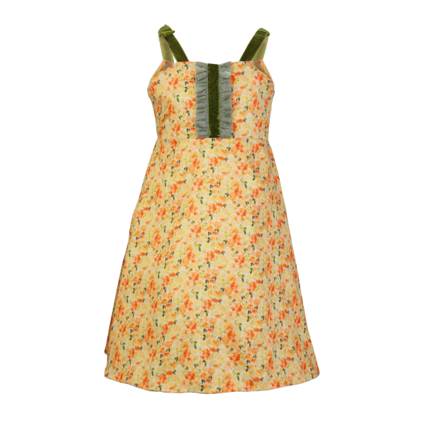 YELLOW OPEN BACK SWING DRESS