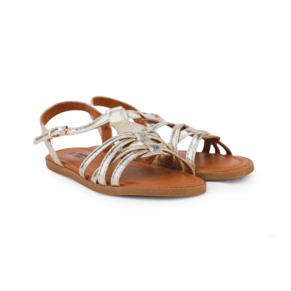 GIRLS' SILVER CLASSIC STRAPPY SANDALS