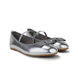 GIRLS' SILVER SHIMMER BALLET FLATS