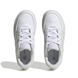 BOYS WHITE STRIPE LACE UP SNEAKERS