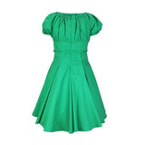 GREEN MILKMAID DRESS WITH WELT CORD BELT AND HAIRBAND - ruffntumblekids