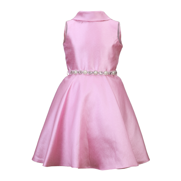 GIRLS DUSTY PINK RHINESTONE EMBELISHED DRESS