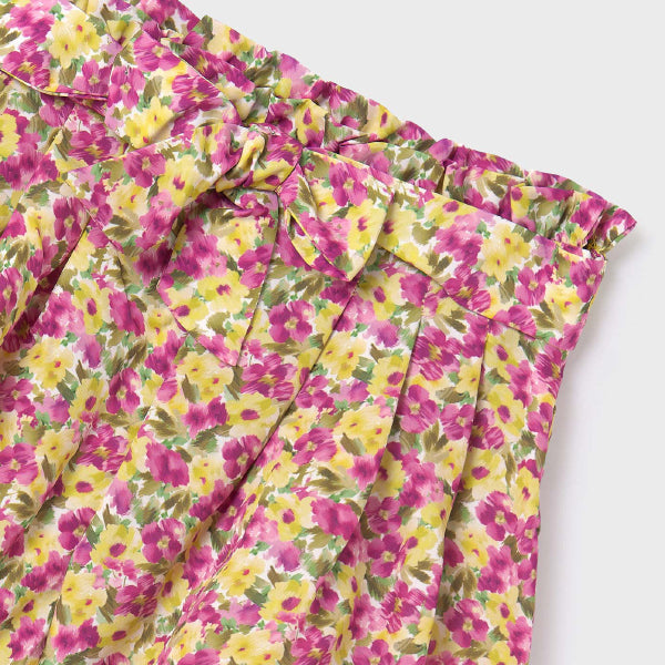 GIRLS PISTACHIO FLORAL PRINT SKORT