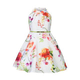 FLORAL PRINT MIKADO DRESS