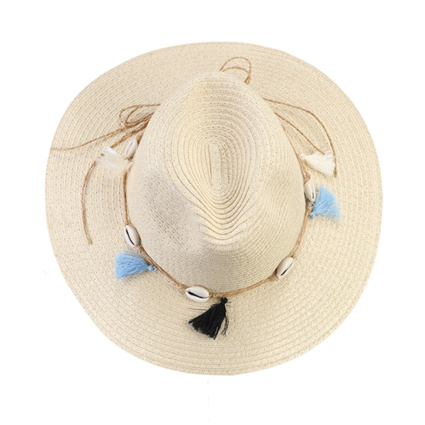 BEIGE GIRLS EMBELLISHED FEDORA HAT