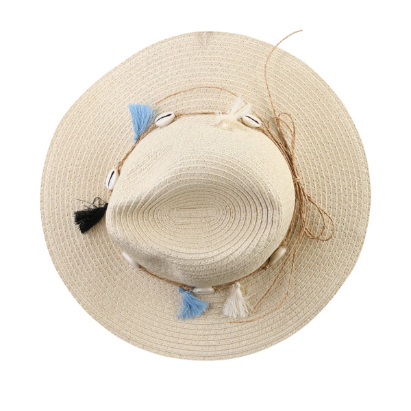 BEIGE GIRLS EMBELLISHED FEDORA HAT