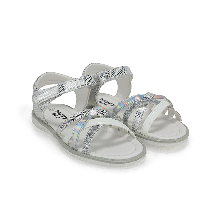 GIRLS SILVER DESIGN SANDALS