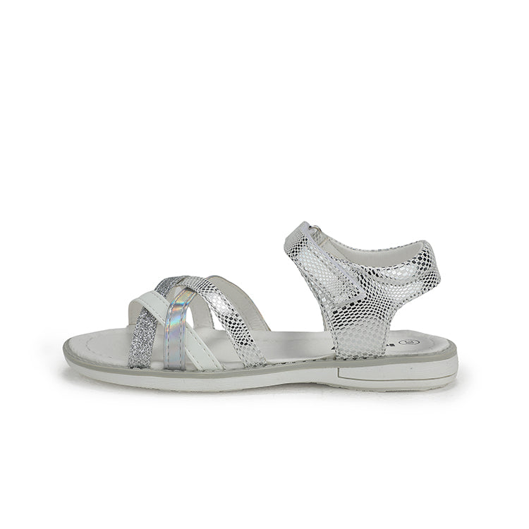 GIRLS SILVER DESIGN SANDALS