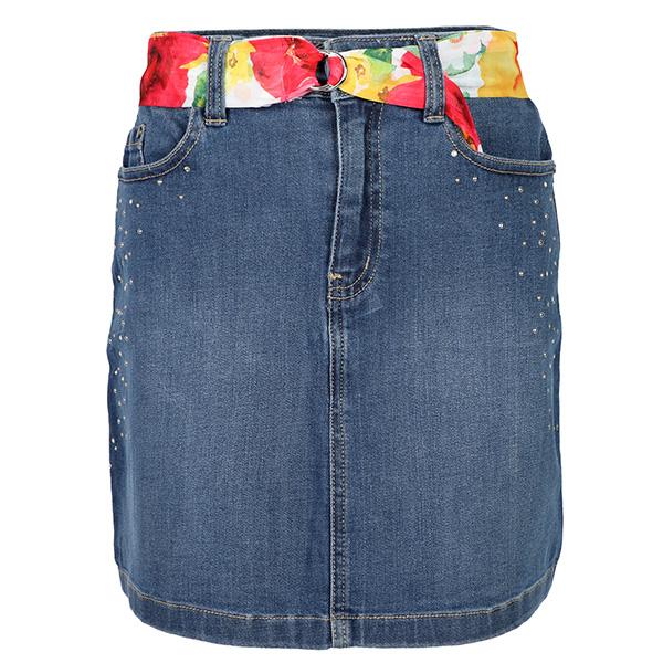 GIRLS DENIM BLUE PENCIL SKIRT WITH BELT - ruffntumblekids