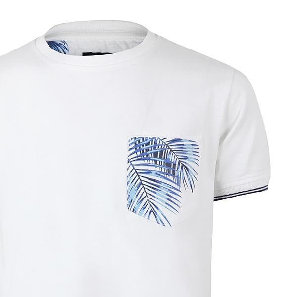 BOYS WHITE SHORT SLEEVE PRINT POCKET T-SHIRT - ruffntumblekids