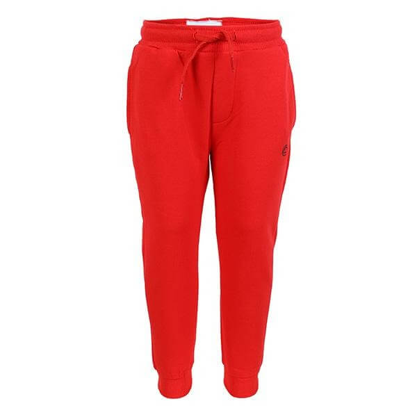 BABY BOYS RED JOGGERS WITH CUFFED FLEECE - ruffntumblekids