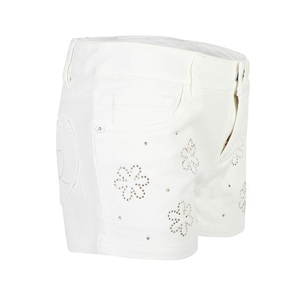 GIRLS NATURAL EMBROIDERED DENIM SHORT - ruffntumblekids