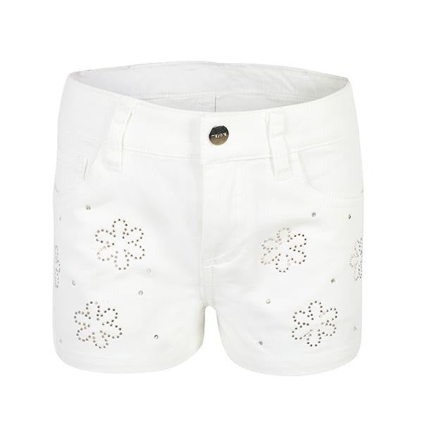 GIRLS NATURAL EMBROIDERED DENIM SHORT - ruffntumblekids