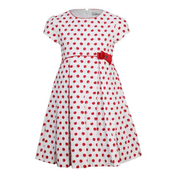 WHITE AND RED OTTOMAN GIRLS DRESS - ruffntumblekids