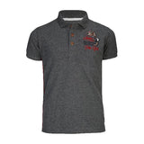 BOYS GREY CUSTOM LOGO PRINT POLO - ruffntumblekids