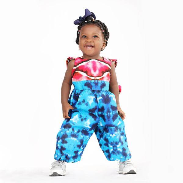 BABY GIRLS MULTICOLOUR ANKARA JUMPSUIT - ruffntumblekids