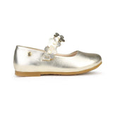 GIRLS GLITTERY FORMAL SHOE - GOLD - ruffntumblekids