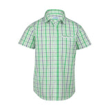 BOYS SHORT-SLEEVE CHECK SHIRT - GREEN - ruffntumblekids