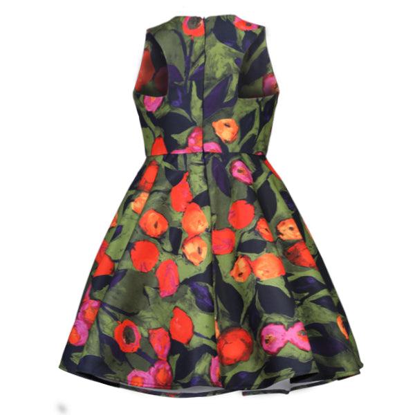 MULTICOLOR FLORAL PRINT SCUBA DRESS - ruffntumblekids