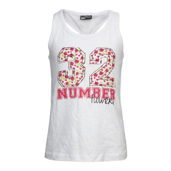 WHITE NUMBER PRINT GIRLS TOP - ruffntumblekids