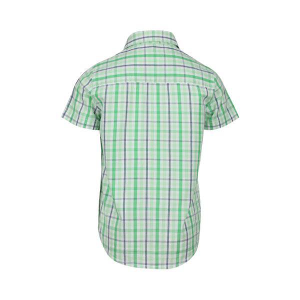 BOYS SHORT-SLEEVE CHECK SHIRT - GREEN - ruffntumblekids