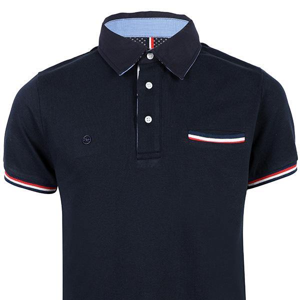 BOYS SHORT SLEEVE POLO T-SHIRT - NAVY BLUE - ruffntumblekids