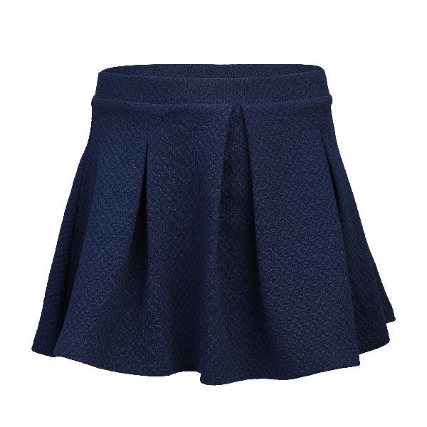 NAVY BLUE PLEATED GIRLS SKIRT - FRONT