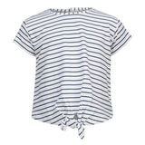 NAVY STRIPE GIRLS TIE TSHIRT - ruffntumblekids