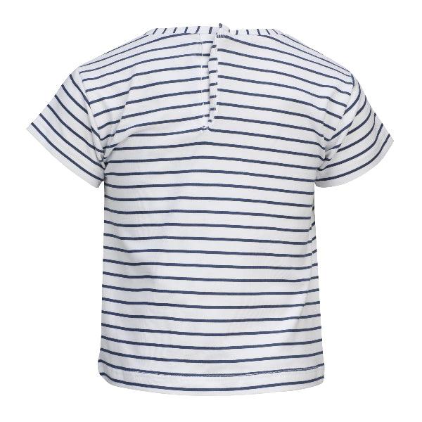 NAVY STRIPE GIRLS TIE TSHIRT - ruffntumblekids