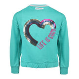 GIRLS SEQUIN DETAIL PULLOVER TEE - GREEN - ruffntumblekids