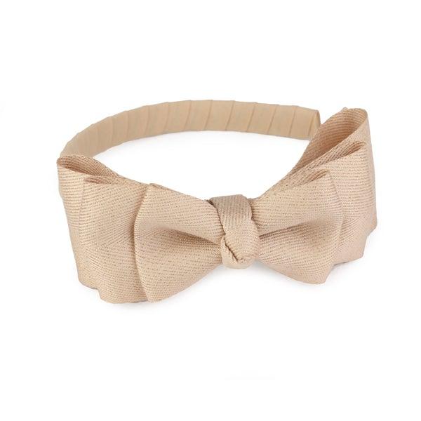 GIRLS ALICE BAND WITH BOW - GOLD - ruffntumblekids